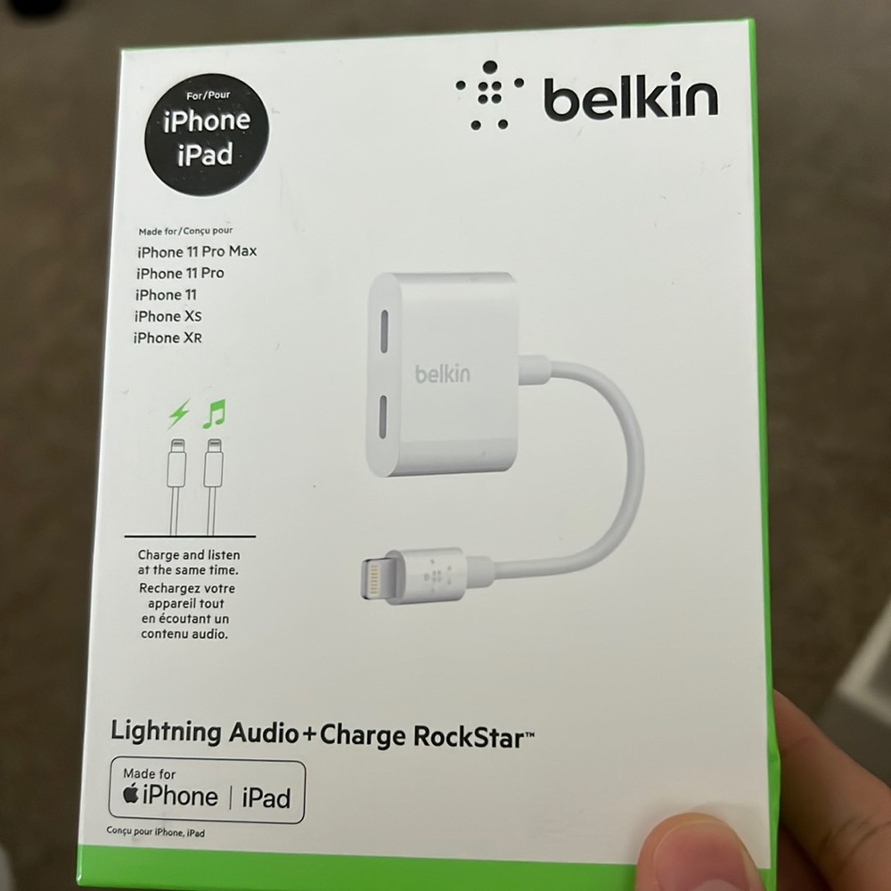 Unopened belkin lightning audio + charge rockstar